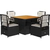 Image de vidaXL - 5-delige - Tuinset - met - kussens - poly - rattan - zwart