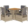 Image de vidaXL - 5-delige - Tuinset - met - kussens - poly - rattan - beige