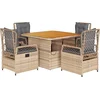 Image de vidaXL - 5-delige - Tuinset - met - kussens - poly - rattan - beige