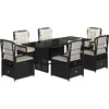 Image de vidaXL - 7-delige - Tuinset - met - kussens - poly - rattan - zwart