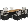 Image de vidaXL - 7-delige - Tuinset - met - kussens - poly - rattan - zwart