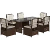 Image de vidaXL - 7-delige - Tuinset - met - kussens - poly - rattan - bruin