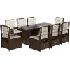 Image de vidaXL - 9-delige - Tuinset - met - kussens - poly - rattan - bruin