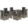 Image de vidaXL - 7-delige - Tuinset - met - kussens - poly - rattan - grijs