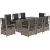 Image de vidaXL - 9-delige - Tuinset - met - kussens - poly - rattan - grijs
