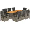 Image de vidaXL - 9-delige - Tuinset - met - kussens - poly - rattan - grijs