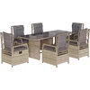 Image de vidaXL - 7-delige - Tuinset - met - kussens - poly - rattan - beige