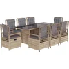 Image de vidaXL - 9-delige - Tuinset - met - kussens - poly - rattan - beige