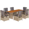 Image de vidaXL - 7-delige - Tuinset - met - kussens - poly - rattan - beige