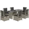 Image de vidaXL - 7-delige - Tuinset - met - kussens - poly - rattan - grijs
