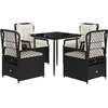 Image de vidaXL - 5-delige - Tuinset - met - kussens - poly - rattan - zwart