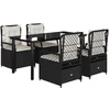 Image de vidaXL - 5-delige - Tuinset - met - kussens - poly - rattan - zwart