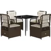 Image de vidaXL - 5-delige - Tuinset - met - kussens - poly - rattan - bruin
