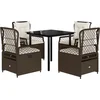Image de vidaXL - 5-delige - Tuinset - met - kussens - poly - rattan - bruin