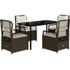 Image de vidaXL - 5-delige - Tuinset - met - kussens - poly - rattan - bruin