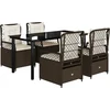Image de vidaXL - 5-delige - Tuinset - met - kussens - poly - rattan - bruin