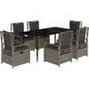 Image de vidaXL - 7-delige - Tuinset - met - kussens - poly - rattan - grijs