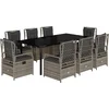 Image de vidaXL - 9-delige - Tuinset - met - kussens - poly - rattan - grijs