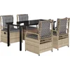 Image de vidaXL - 5-delige - Tuinset - met - kussens - poly - rattan - beige