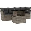 Image de vidaXL - 5-delige - Loungeset - met - kussens - poly - rattan - grijs