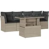 Image de vidaXL - 5-delige - Loungeset - met - kussens - poly - rattan - lichtgrijs