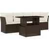Image de vidaXL - 5-delige - Loungeset - met - kussens - poly - rattan - bruin