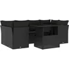 Image de vidaXL - 7-delige - Loungeset - met - kussens - poly - rattan - zwart
