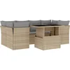 Image de vidaXL - 7-delige - Loungeset - met - kussens - poly - rattan - beige