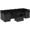 Image de vidaXL - 8-delige - Loungeset - met - kussens - poly - rattan - zwart