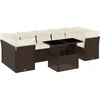 Image de vidaXL - 8-delige - Loungeset - met - kussens - poly - rattan - bruin