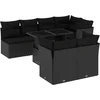 Image de vidaXL - 8-delige - Loungeset - met - kussens - poly - rattan - zwart