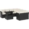 Image de vidaXL - 9-delige - Loungeset - met - kussens - poly - rattan - zwart