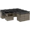 Image de vidaXL - 9-delige - Loungeset - met - kussens - poly - rattan - grijs