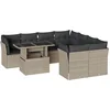 Image de vidaXL - 9-delige - Loungeset - met - kussens - poly - rattan - lichtgrijs