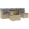 Image de vidaXL - 6-delige - Loungeset - met - kussens - poly - rattan - beige