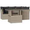Image de vidaXL - 5-delige - Loungeset - met - kussens - poly - rattan - lichtgrijs
