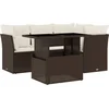 Image de vidaXL - 5-delige - Loungeset - met - kussens - poly - rattan - bruin