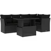 Image de vidaXL - 6-delige - Loungeset - met - kussens - poly - rattan - zwart