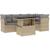 Image de vidaXL - 6-delige - Loungeset - met - kussens - poly - rattan - beige