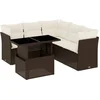 Image de vidaXL - 6-delige - Loungeset - met - kussens - poly - rattan - bruin