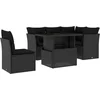 Image de vidaXL - 6-delige - Loungeset - met - kussens - poly - rattan - zwart