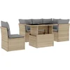 Image de vidaXL - 6-delige - Loungeset - met - kussens - poly - rattan - beige