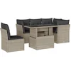 Image de vidaXL - 6-delige - Loungeset - met - kussens - poly - rattan - lichtgrijs