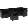 Image de vidaXL - 7-delige - Loungeset - met - kussens - poly - rattan - zwart