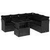 Image de vidaXL - 7-delige - Loungeset - met - kussens - poly - rattan - zwart