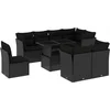 Image de vidaXL - 9-delige - Loungeset - met - kussens - poly - rattan - zwart