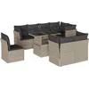Image de vidaXL - 9-delige - Loungeset - met - kussens - poly - rattan - lichtgrijs