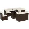 Image de vidaXL - 9-delige - Loungeset - met - kussens - poly - rattan - bruin