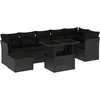 Image de vidaXL - 8-delige - Loungeset - met - kussens - poly - rattan - zwart