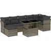Image de vidaXL - 8-delige - Loungeset - met - kussens - poly - rattan - grijs
